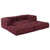 vidaXL Modularni kavč 2 pcs Bordo 70 x 70 x 56 cm blago