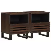Vidaxl vidaXL Nočne omarice, komplet 2, 40x34x46 cm, masiven mangov les