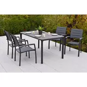 Gardenson VRTNA GARNITURA PISA aluminij barve grafita, siva