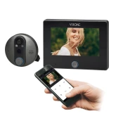 Virone Digitalna špijunka za ulazna vrata, Smart, 4.3, LCD, WiFi, DV-3, Crna