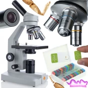Rosfix ROSFIX URAN PRO MBUP MIKROSKOP BIOLOŠKI – MONOKULARNI, LED, 360°, 230V, 30 PRIPRAVLJENIH VZORCEV | WF10X/18MM, KOVINSKI STOJALO, (5000036392)