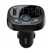 BASEUS Bluetooth FM predajnik za automobil s punjacem, 2 USB prikljucka i microSD utorom, 12 W, brzo punjenje, CRN CCTM-01