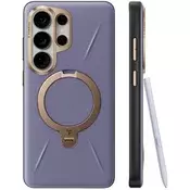 Premium ovitek Torras QPRO Leather za Samsung Galaxy S26 Ultra - dark purple