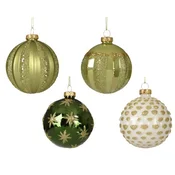 Dekordom dekoracija - hanging bauble glass 8cm 062883 - green assorted - kmg ( 045638 )