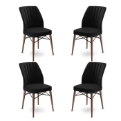 Hanah Home Set stolica Flex, 45x93x42 cm, 4 komada, Braon-crne