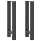 Vidaxl Noge za konzolno mizo antracitne barve 2 kosa 28 x (72-73) cm jeklo