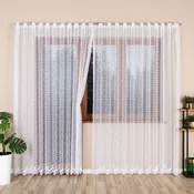 shumee Bogumiła - Že izdelana žakard zavesa z ravnim robom - 300x250 cm - bela