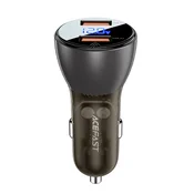 Avtomobilski 45W polnilec Acefast B7 2x USB z LED prikazovalnikom - transparent black