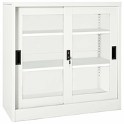 vidaXL omara z drsnimi vrati bela 90x40x90 cm jeklo