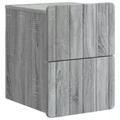 vidaXL vidaXL Stenski nočni omarici s predalom Siva Sonoma 33 x 34,5 x 43 cm, (5000210004)