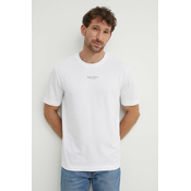 Pamučna majica Marc OPolo za muškarce, boja: bijela, s tiskom, 426201251382