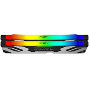 Kingston dimm ddr5 48gb (2x24gb kit) 8000mt/s kf580c38rsak2-48 fury renegade silver rgb xmp