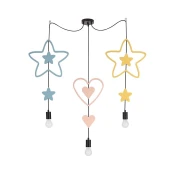 Dečiji luster na sajli TRIO 3xE27/20W/230V plava/ružičasta/žuta