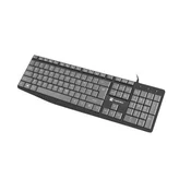 NAUTILUS, Slim Multimedia Keyboard US, Spill Proof, USB, Black/Grey