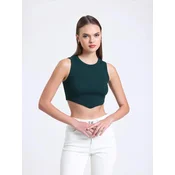 Hiccup Top Crop Top temno zelena