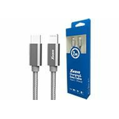 XWAVE Kabl USB Tip-C za IPHONE 2M 3A/ lightning aluminium/ upleteni/ tamno siva