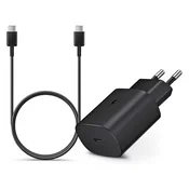 Originalni Samsung punjac za mrežu, 25 W, USB-C ulaz, 1 m Type-C kabel, EP-DA705BBE, crni ECO paket SAM-0950