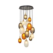 Luster na sajli CACTUS 16xG9/5W/230V bakrena/siva/bela
