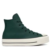 Modne superge Converse Chuck Taylor All Star Lift Platform Water-Repellent A18393C Temno zelena