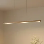 Lucande LED viseče svetilo Maruta, les, žarek, 120 cm, 3000K - Dnevna soba/jedilnica - Sodobni - svetel les