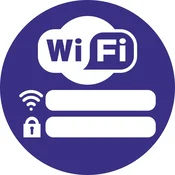 Informacijska nalepka - BREZPLAČEN WIFI modra 20 cm