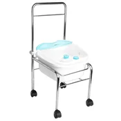 Set pladnja za pedikuro na kolesih, krom + masažer za stopala, masažer z vzdrževanjem temperature AM-506A