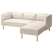 LILLEHEM Modularna sofa trosed s lenjivcem, Vissle/bež drvo