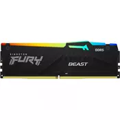 KINGSTON RAM DDR5 32GB 4800 FURY Beast RGB, CL38, DIMM, (20404782)