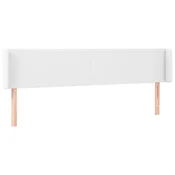 Vidaxl Vzglavje z ušesi belo 183x16x78/88 cm umetno usnje