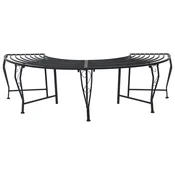Klupa pod drvetom 4-Broj sjedala 160 x 80 x 44 cm Celik Crna
