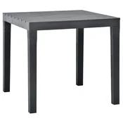 Vidaxl Vrtna miza antracitna 78x78x72 cm plastika