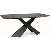 Casa Padrino luxury dining table with tempered glass ceramic table top black-brown/matt black 180 x 95 x H. 76 cm - Luxury kitchen table - Dining room furniture - Luxury furniture