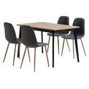 JEGIND D130 sto natur hrast/crna + 4 JONSTRUP asfalt/hrast