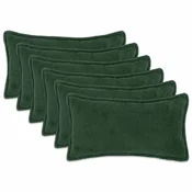 Vidaxl Prevleka za blazino 6 kos HOUTEN Temno zelena 40 x 80 cm Bouclé