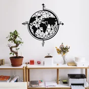 Wallity Zidna dekoracija World Map, 49 x 50 cm, Crna