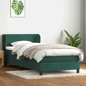vidaXL vidaXL Box spring postelja z vzmetnico temno zelena 80x220 cm žamet, (22011464)