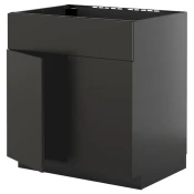 METOD Pod.elem.sudop. i 2vrata/front, Crnosiva/Nickebo boja antracita, mat, 80x60 cm