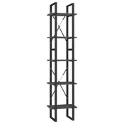 Vidaxl Knjižna omara 5-nadstropna siva 40x30x175 cm borovina