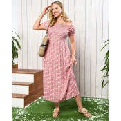 Resti Coral womens midi dress with floral pattern - Clothing
