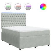 vidaXL vidaXL Box spring postelja z vzmetnico svetlo siv 140x190 cm žamet, (21307813)