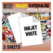 INKJET Waterslide Decal A4-WHITE (packx5)