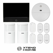 Alarmni komplet Xtend Home, 7-palčna enota, 2x senzor gibanja, 2x senzor vrat, 4x daljinski upravljalnik, 1x senzor dima, Tuya