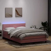 vidaXL vidaXL Box spring postelja z vzmetnico roza 160x210 cm žamet, (21791892)