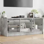 TV ormaric sa staklenim vratima boja betona 102x37x42 cm