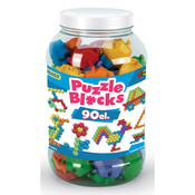Wader: Sestavljanke kocke - 90 gradbenih kock v kozarcu