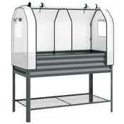 Homestar Dvignjena vrtna greda z vrhnjim rastlinjakom 120x55x140 cm siva