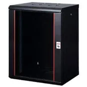 Lande Nazidni ormar 15U dim.600x600mm,staklena vrata,crni,100kg FP ( Ln-wb-15u6060-bl-f )