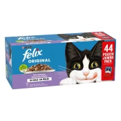 Felix Original Mix u želeu 44 x 85 g - Mješovito pakiranje (losos, tuna, govedina, piletina)