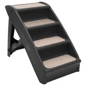 Vidaxl Zložljive stopnice za pse črne 62x40x49,5 cm