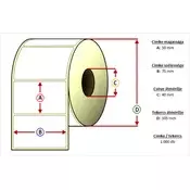 THERMO rola naljepnica 50x75 mm 1200 kom/rola